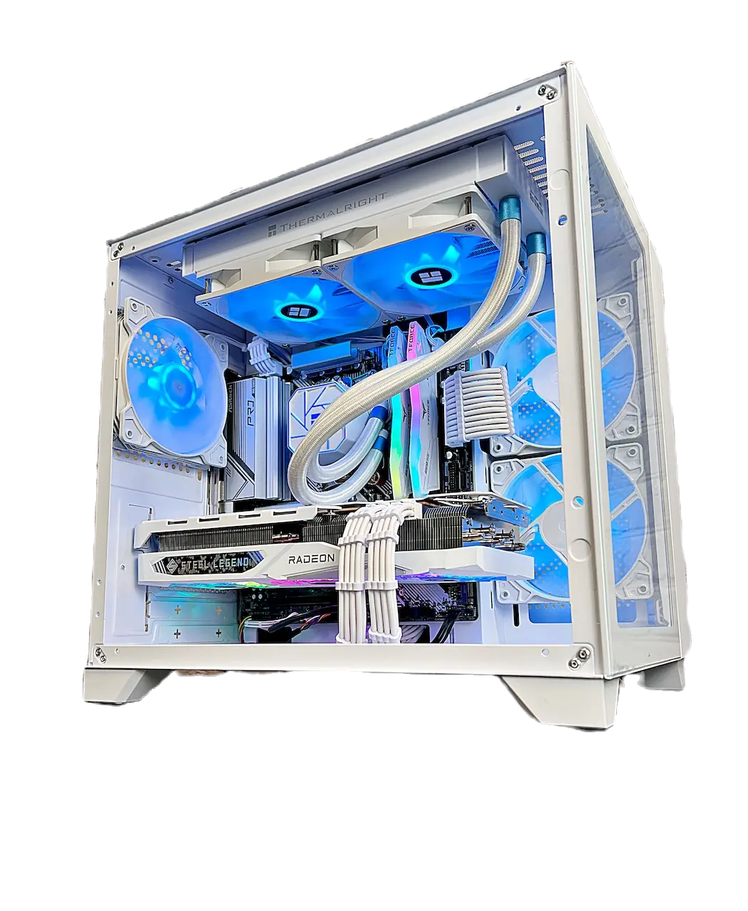 Liquid Cooled Ryzen 5 7500F RX 7800 XT 32GB DDR5 RAM 1TB M.2 WIFI 6E Win 11 Gami