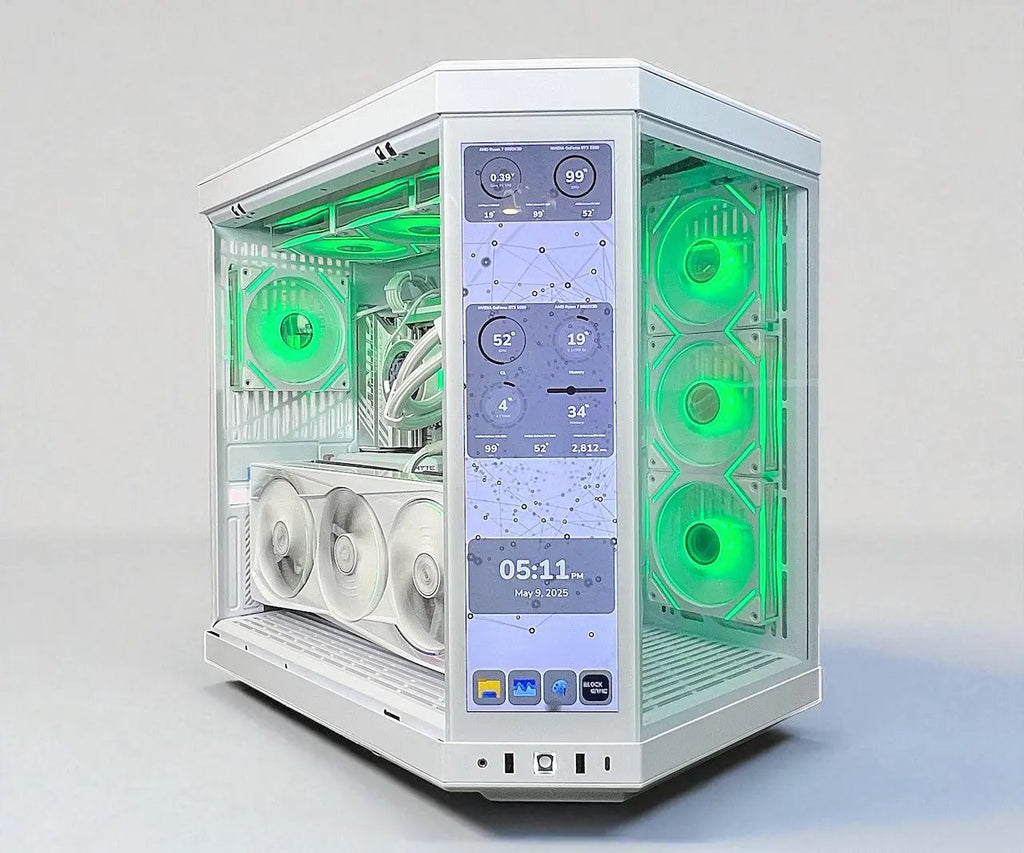 RTX 5090 MASTER ICE 9800X3D 64GB DDR5 2TB M.2 WIFI 7 HYTE Y70 TOUCH INFINITE Tustin Systems