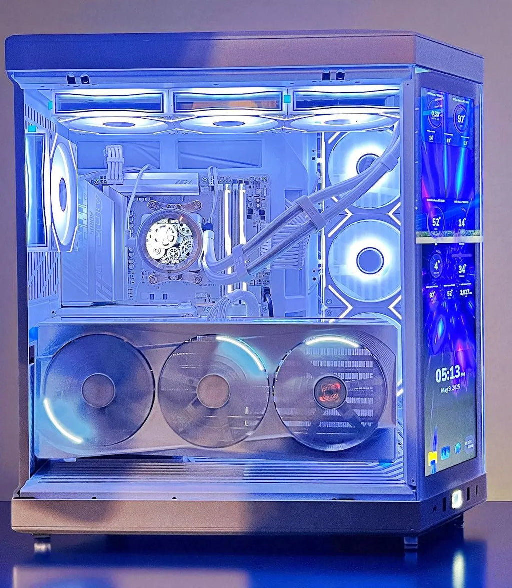 RTX 5090 MASTER ICE 9800X3D 64GB DDR5 2TB M.2 WIFI 7 HYTE Y70 TOUCH INFINITE Tustin Systems