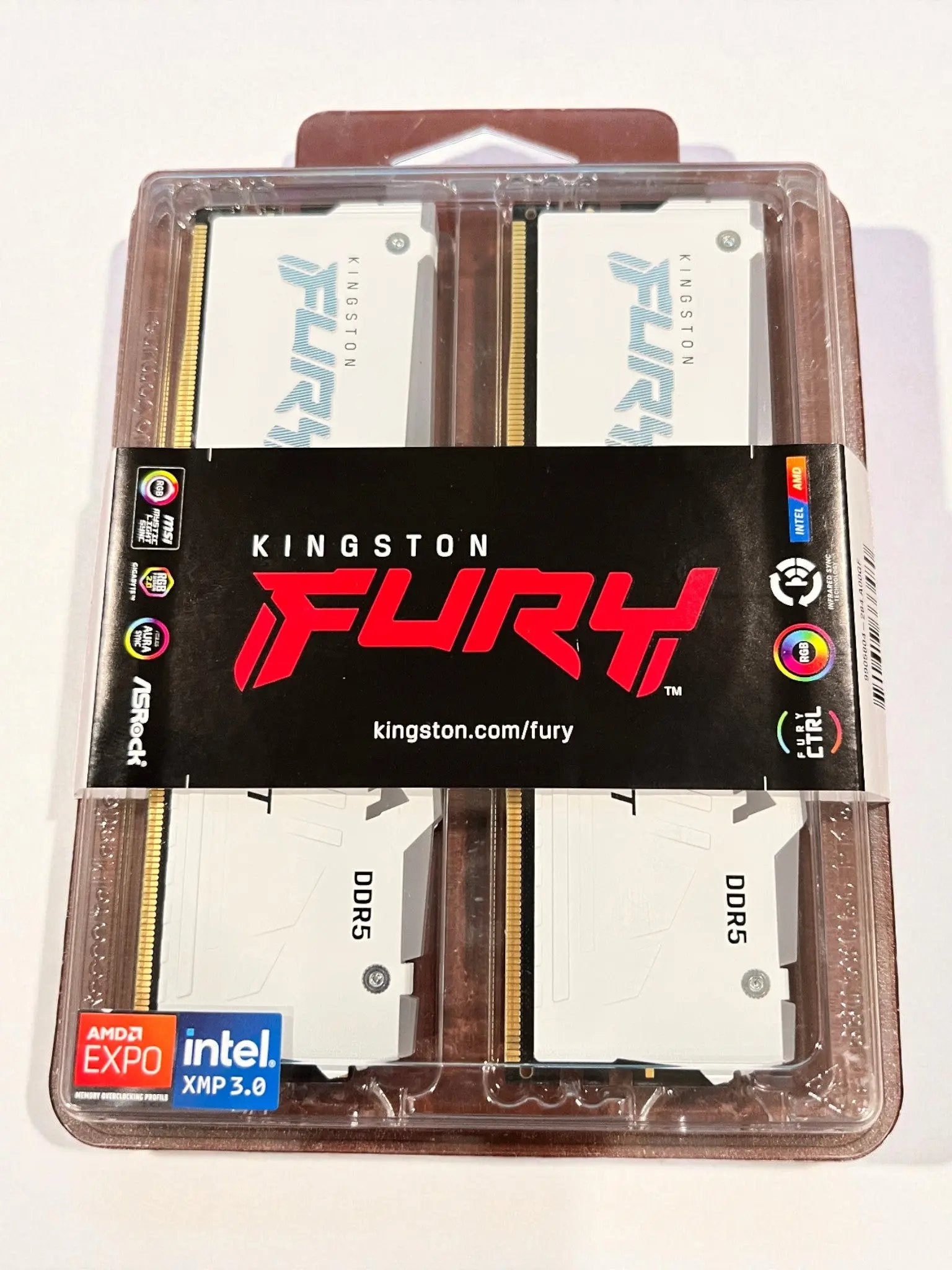 Kingston FURY Beast White RGB 64GB (2x32GB) 6000MT/s CL36 DDR5 EXPO DIMM Kingston