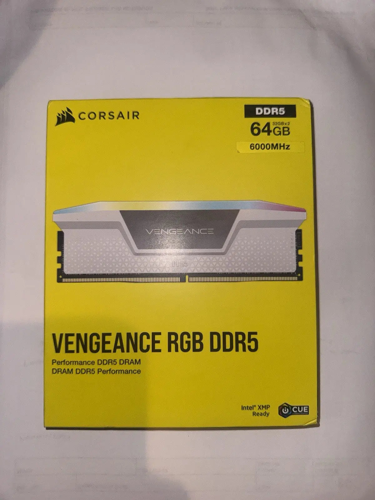 CORSAIR Vengeance RGB DDR5 RAM 64GB (2x32GB) 6000MHz CL30 Computer Memory - White (CMH64GX5M2B6000C30W) Corsair